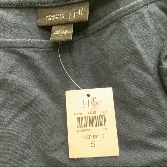 J. Jill Wearever Stretch Jersey Pleated Seamed Wasit Long Sleeve Midi. Size S. - Picture 7 of 7